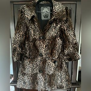 Faux Fur Velvet Leopard Jacket by Guess